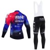 Set Fietsshirt Lange Mouw + Lange Koersbroek 2024 FDJ Suez Blauw